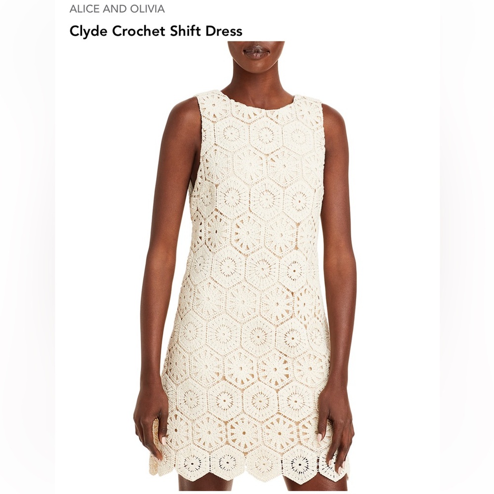 Alice & Olivia Clyde crochet shift dress